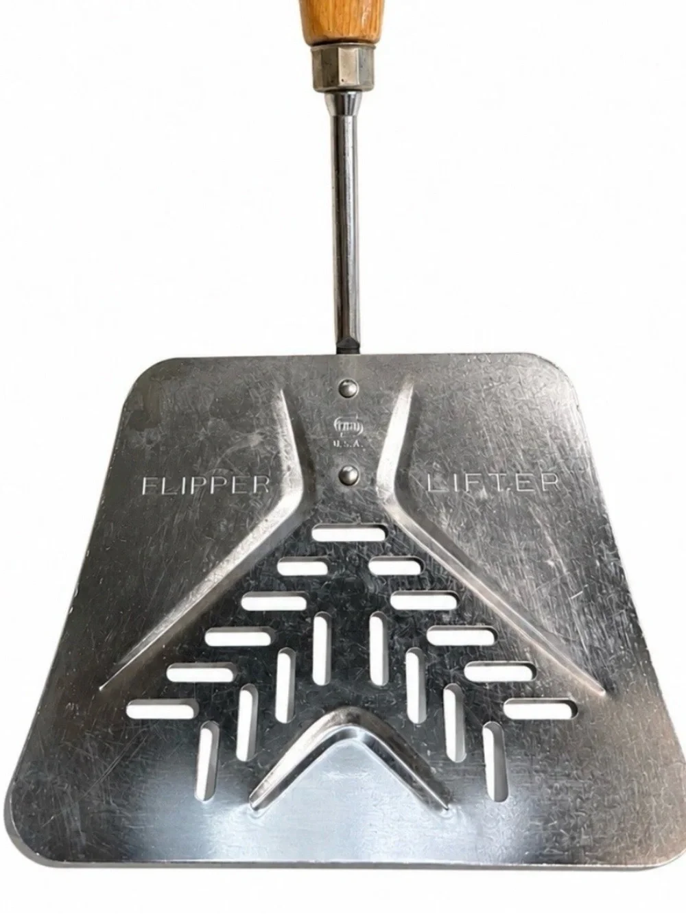 Flipper Lifter Stainless Steel Pancake Griddle Spatula with Wood Handle VTg